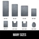 Chikase Memory Foam Bath Rugs, Soft Absorbent Velvet Bathroom Mats, Durable Dots on Underside, Machine Washable Bathmat, Carpet Rug Room Decor for Shower Floor, 24x17 Mat, Graphite Gray - Image 2