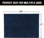 Chikase H.VERSAILTEX Navy Blue Bath Rug, Bath Mat Non Slip Bath Mats for Bathroom Floor, Bathroom Rug Extra Thick Chenille Rug 17" x 24" Absorbent Soft Shaggy Washable Dry Fast Plush Rugs for Bathtubs - Image 2