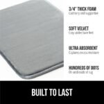 Chikase Memory Foam Bath Rugs, Soft Absorbent Velvet Bathroom Mats, Durable Dots on Underside, Machine Washable Bathmat, Carpet Rug Room Decor for Shower Floor, 24x17 Mat, Graphite Gray - Image 3