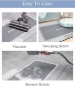 Chikase MontVoo-Bath Mat-Bathroom Mat Rug Non Slip Super Absorbent Stain Resistant Quick Dry Thin Bath Rug-Bath Mats for Bathroom Floor Bathtub Vanity-Bathmat Bath Rug Easy Care-17"x27" Grey - Image 7