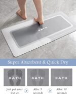 Chikase MontVoo-Bath Mat-Bathroom Mat Rug Non Slip Super Absorbent Stain Resistant Quick Dry Thin Bath Rug-Bath Mats for Bathroom Floor Bathtub Vanity-Bathmat Bath Rug Easy Care-17"x27" Grey - Image 4