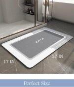 Chikase MontVoo-Bath Mat-Bathroom Mat Rug Non Slip Super Absorbent Stain Resistant Quick Dry Thin Bath Rug-Bath Mats for Bathroom Floor Bathtub Vanity-Bathmat Bath Rug Easy Care-17"x27" Grey - Image 2