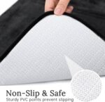 Chikase HUXMEYSON Bathroom Rugs Sets 3 Piece, Ultra Soft Velvet Memory Foam Bath Rugs, Non-Slip & PVC Backing Bathroom Mat Set, Washable Quick Dry Bath Rug - Black - Image 5