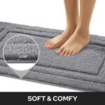 Chikase Bathroom Rugs Sets 2 Piece, Super Soft and Absorbent Non Slip Microfiber Machine Washable Bath Mat Set (20" x 32" + 16" x 24", Grey) - Image 3
