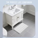 Chikase Yimobra Bathroom Rug Mat, Non Slip and Super Absorbent Bath Mat, Machine Washable Quick Dry, Ultra Plush Chenille Shower Rugs for Bathroom Floor Sink Tub and Shower Outside, White, 24 x 17 - Image 7