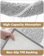 Chikase Color&Geometry Simple and Stylish Large Bath Mats for Bathroom Non Slip, 24"x36" Gray Bathroom Rugs, Absorbent, Soft, Washable, Microfiber Bath Rug Shower Mat - Image 6