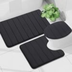 Chikase Buganda Memory Foam Bath Mat, 30" x 20", Ultra Soft and Non-Slip Bathroom Rugs, Water Absorbent and Machine Washable Bath Rug for Bathroom, Shower, and Tub, Black - Image 9