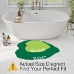 Chikase LUMI Cute Bathroom Rugs with Green Leaf Plant, Soft, Fluffy, Plush, Absorbent, Quick Dry, Non Slip, Machine Washable for Shower Floor, Bathroom, Bedroom,Kids Room, 23.5"x31.5", Monstera - Image 2