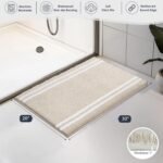Chikase PURRUGS Bathroom Rug Non-Slip Machine Washable 20" x 30", Super Absorbent and Quick Dry Shaggy Microfiber Bath Mat, Extra Soft and Plush Bath Rug for Bathtub, Shower, and Sink, Beige - Image 7