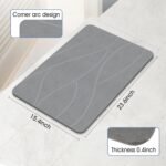 Chikase Stone Bath Mat Diatomaceous Earth Shower Mat Non-Slip Super Absorbent Diatomite Stone Bath Mats for Bathroom Floor Quick Drying Natural Easy to Clean(23.6''×15.4" Gray) - Image 2