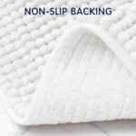 Chikase SUBRTEX Bathroom Rugs Chenille Bath Rug Soft Short Plush Bath Mat Soft Shower Mat Water Absorbent Shower Mat Quick Dry Machine Washable(White,16" x 24") - Image 5