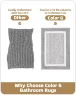 Chikase Color&Geometry Simple and Stylish Large Bath Mats for Bathroom Non Slip, 24"x36" Gray Bathroom Rugs, Absorbent, Soft, Washable, Microfiber Bath Rug Shower Mat - Image 8