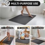 Chikase Bathroom Rugs Non Slip, Super Absorbent Quick Dry Bath Mats for Bathroom, Foam Weave Texture Thin Bath Rugs Washable with Rubber Backing Fit Under Door Outside Shower,16" x 24“ - Image 8