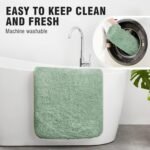 Chikase TECHMILLY Super Soft Shaggy Bathroom Rugs, Absorbent Thick Non Slip Microfiber Bath Rugs, Quick Dry Machine Washable Bath Mat for Bathroom Floor, Bathtub and Shower 17"x24" - Image 8