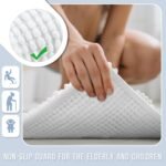 Chikase Yimobra Bathroom Rug Mat, Non Slip and Super Absorbent Bath Mat, Machine Washable Quick Dry, Ultra Plush Chenille Shower Rugs for Bathroom Floor Sink Tub and Shower Outside, White, 24 x 17 - Image 5