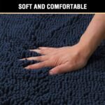 Chikase H.VERSAILTEX Navy Blue Bath Rug, Bath Mat Non Slip Bath Mats for Bathroom Floor, Bathroom Rug Extra Thick Chenille Rug 17" x 24" Absorbent Soft Shaggy Washable Dry Fast Plush Rugs for Bathtubs - Image 4
