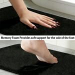 Chikase Black Bathroom Rug Set Memory Foam Bath Mats 3 Piece with Toilet Mats, Soft & Supportive, Shock Absorbing, Water Absorbent, Non-Slip Bath Rugs, Machine Washable, Area Rug, Home Decor Accessories - Image 8