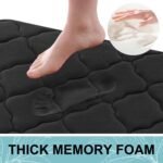 Chikase Memory Foam Bath Mat Rug 24x16, Ultra Soft and Absorbent Bathroom Rugs, Non-Slip, Comfortable, Machine Washable Bath Carpet for Bathroom Floor, Tub, Shower and Home Decor Accessories, Black - Image 4
