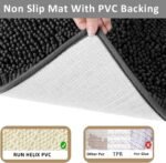 Chikase Bathroom Rugs Set Non Slip 3 Piece Bath Mat Washable Chenille Bath Rugs with PVC Backing Bath Carpet,Absorbent Bathroom Mats with Toilet Rug,Bath Mats for Bathroom,Bedroom, Kitchen,Tub,Home Decor - Image 7