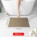Chikase chakme Bathroom Rugs Mat 24x17, Ultra Thin Non Slip Bath Mat Small Quick Dry Absorbent Bath Mat for Bathroom Floor, (Dark Beige, 24"x17") - Image 2