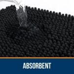 Chikase Black Bathroom Rug 30x20, Extra Soft Absorbent Chenille Bath Rugs, Rubber Backing Quick Dry, Machine Washable Bath Mats for Bathroom Floor, Tub and Shower, Home Decor Accessories - Image 4