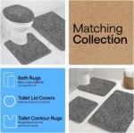 Chikase Bathroom Rug Sets, Soft Chenille 2 Piece Area Rugs Set, Toilet Base Mat and 30x20 Carpet, Absorbent Microfiber Washable Mats Dry Quickly, Home Décor and Bath Room Accessories, Grey - Image 8
