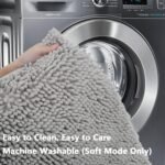 Chikase Bathroom Rugs Sets 3 Piece Extra Soft and Absorbent Shag Bathroom Rugs, Machine Wash Mat, Strong PVC Non-Slip Underside, Plush Carpet Mats (Light Grey) - Image 8