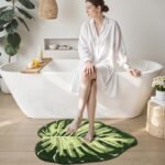 Chikase LUMI Cute Bathroom Rugs with Green Leaf Plant, Soft, Fluffy, Plush, Absorbent, Quick Dry, Non Slip, Machine Washable for Shower Floor, Bathroom, Bedroom,Kids Room, 23.5"x31.5", Monstera - Image 4