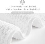 Chikase Madison Park Splendor Reversible 100% Cotton Tufted Bathroom Rug-3000 GSM Hotel Quality Luxurious Plush Medium Pile Bath Mat Absorbent, Quick Dry, Shower Room Décor, 21x34, White - Image 2