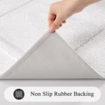Chikase Large Soft Bathroom Rugs 24"x60" Bath Runners Non Slip Washable Absorbent Bath Mats Carpets Bathroom Tub Double Sink Vanity Floor Mats, White 2'x5' - Image 3