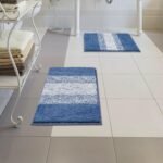 Chikase Vaukki Luxury Soft Bathroom Rugs Set of 2, Non Slip Washable Plush Bath Floor Mats, Microfiber Shaggy Absorbent Striped Bath Carpet for Tub, Bathroom and Shower (18''x26''+20''x32'', Blue) - Image 7