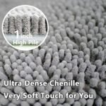 Chikase Bathroom Rugs Sets 3 Piece Extra Soft and Absorbent Shag Bathroom Rugs, Machine Wash Mat, Strong PVC Non-Slip Underside, Plush Carpet Mats (Light Grey) - Image 5