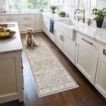 Chikase 2x6 Hallway Washable Runner Rug : Vintage Soft Kitchen Laundry Runner with Non Slip Backing Farmhouse Entryway Living Room Floor Mat Stain Resistant Carpet for Bedroom Bathroom Distressed Beside Rug