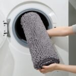 Chikase 3 Pieces Bathroom Rugs, Soft Thick Absorbent Chenille Bath Mats, Washable Non-Slip Floor Rugs for Shower & Bath, Grey - Image 6
