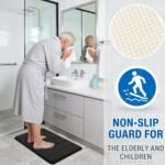 Chikase RUN HELIX Bathroom Rugs Set 2 Piece Memory Foam Bath Rugs Non-Slip Bath Mat,Washable Room Mats,Absorbent Shaggy Rug Super Soft Kitchen Mats, Batroom Carpets for Bathroom,Tub,Shower Home Decor（Black） - Image 4