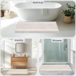 Chikase PURRUGS Bathroom Rug Non-Slip Machine Washable 20" x 30", Super Absorbent and Quick Dry Shaggy Microfiber Bath Mat, Extra Soft and Plush Bath Rug for Bathtub, Shower, and Sink, Beige - Image 5