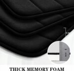 Chikase Black Memory Foam Bathroom Rug Set 3 Piece, Non Slip Extra Soft Absorbent Washable & Dry Toilet Bath Mat Sets - Image 5