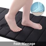 Chikase Buganda Memory Foam Bath Mat, 30" x 20", Ultra Soft and Non-Slip Bathroom Rugs, Water Absorbent and Machine Washable Bath Rug for Bathroom, Shower, and Tub, Black - Image 4