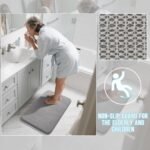 Chikase Yimobra Memory Foam Bath Mat Set 3 Pieces- Super Soft Absorbent Quick Dry Bathroom Rug Sets, Machine Washable Non Slip Floor Carpet for Tub Shower, Vanity & Toilet Base, Gray - Image 5