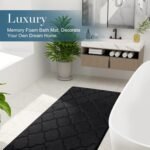 Chikase Memory Foam Bath Mat Rug 24x16, Ultra Soft and Absorbent Bathroom Rugs, Non-Slip, Comfortable, Machine Washable Bath Carpet for Bathroom Floor, Tub, Shower and Home Decor Accessories, Black - Image 6