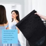 Chikase RUN HELIX Bathroom Rugs Set 2 Piece Thick Chenille Bath Mats, Soft Quick Dry Plush Absorbent Bath Rugs with Non-Slip PVC Backing, 32x20+24x16 Inch Black - Image 5
