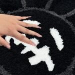 Chikase Trippy Happy Face Rug Cool Rugs Tufted Quick Dry Bath Mats for Bathroom Non Slip Bath Mat Water Absorbent 2FT Black Bathroom Rugs Halloween Gothic Ghost Skull Horror Decor Carpet - Image 3