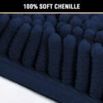 Chikase H.VERSAILTEX Navy Blue Bath Rug, Bath Mat Non Slip Bath Mats for Bathroom Floor, Bathroom Rug Extra Thick Chenille Rug 17" x 24" Absorbent Soft Shaggy Washable Dry Fast Plush Rugs for Bathtubs - Image 3