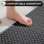 Chikase Bathroom Rugs Non Slip, Super Absorbent Quick Dry Bath Mats for Bathroom, Foam Weave Texture Thin Bath Rugs Washable with Rubber Backing Fit Under Door Outside Shower,16" x 24“ - Image 5