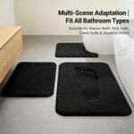 Chikase Black Bathroom Rug Set Memory Foam Bath Mats 3 Piece with Toilet Mats, Soft & Supportive, Shock Absorbing, Water Absorbent, Non-Slip Bath Rugs, Machine Washable, Area Rug, Home Decor Accessories - Image 3
