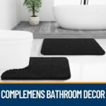 Chikase Black Bathroom Rug 30x20, Extra Soft Absorbent Chenille Bath Rugs, Rubber Backing Quick Dry, Machine Washable Bath Mats for Bathroom Floor, Tub and Shower, Home Decor Accessories - Image 7