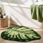 Chikase LUMI Cute Bathroom Rugs with Green Leaf Plant, Soft, Fluffy, Plush, Absorbent, Quick Dry, Non Slip, Machine Washable for Shower Floor, Bathroom, Bedroom,Kids Room, 23.5"x31.5", Monstera - Image 5