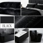 Chikase Upgraded Bathroom Rugs Set 3 Piece, Extra Thick Absorbent Soft Memory Foam, Washable Toilet Bath Mat (Black) - Image 3