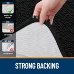 Chikase Black Bathroom Rug 30x20, Extra Soft Absorbent Chenille Bath Rugs, Rubber Backing Quick Dry, Machine Washable Bath Mats for Bathroom Floor, Tub and Shower, Home Decor Accessories - Image 6