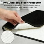 Chikase Black Bathroom Rug Set Memory Foam Bath Mats 3 Piece with Toilet Mats, Soft & Supportive, Shock Absorbing, Water Absorbent, Non-Slip Bath Rugs, Machine Washable, Area Rug, Home Decor Accessories - Image 5